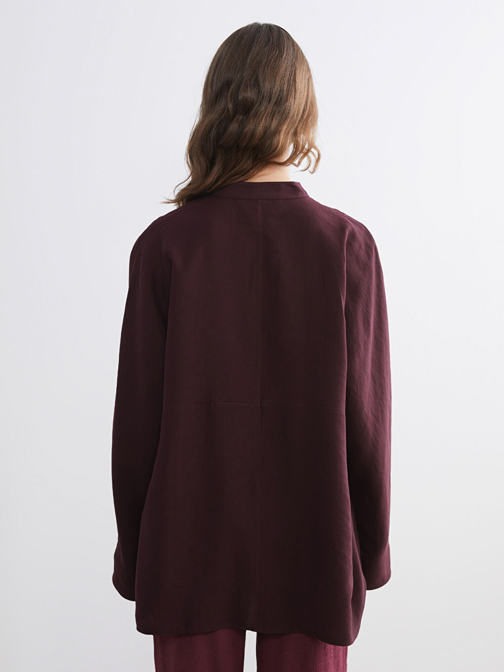 Mürdüm Oversize Kadın Gömlek Tunik-3