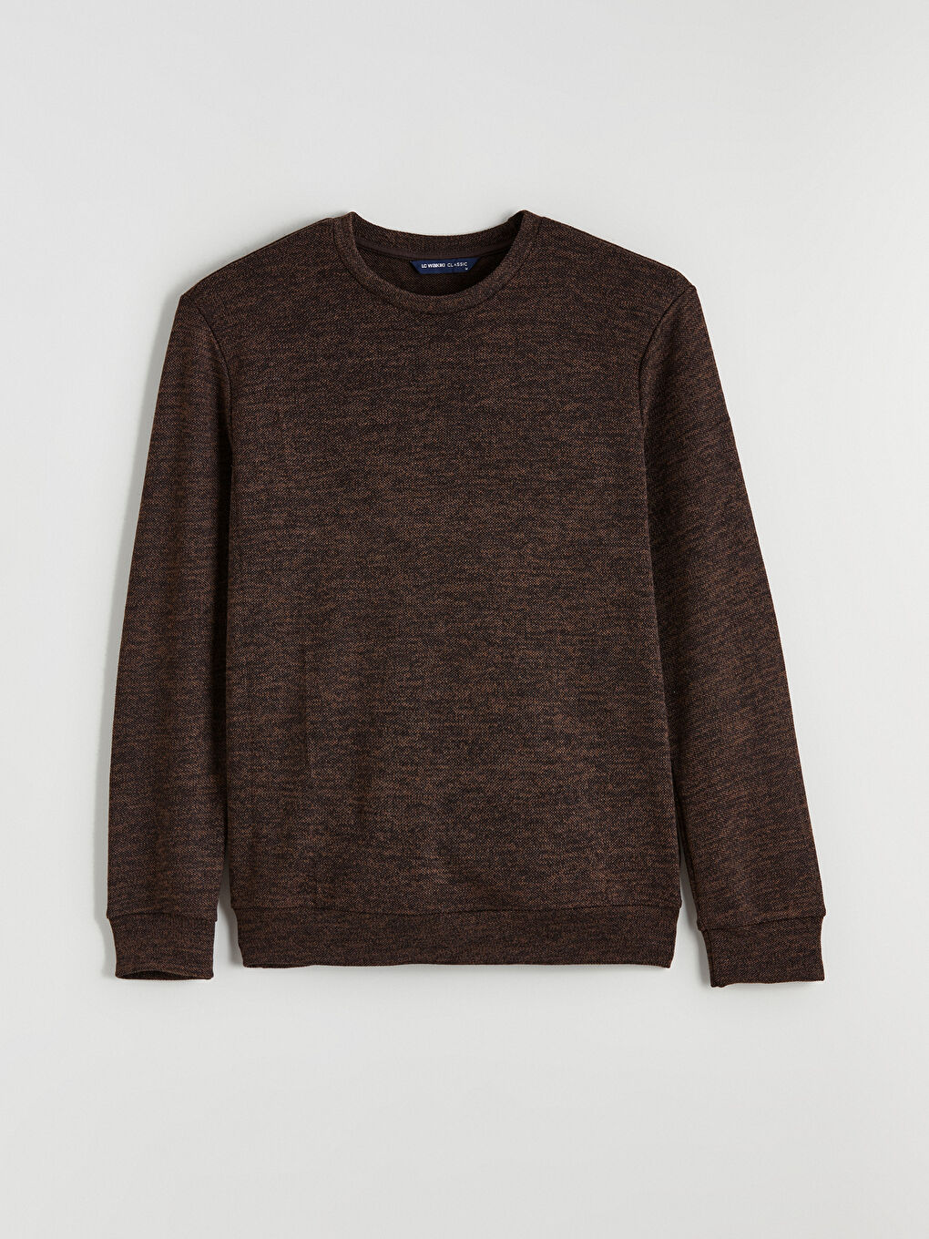 Kahverengi Bisiklet Yaka Erkek Sweatshirt-4