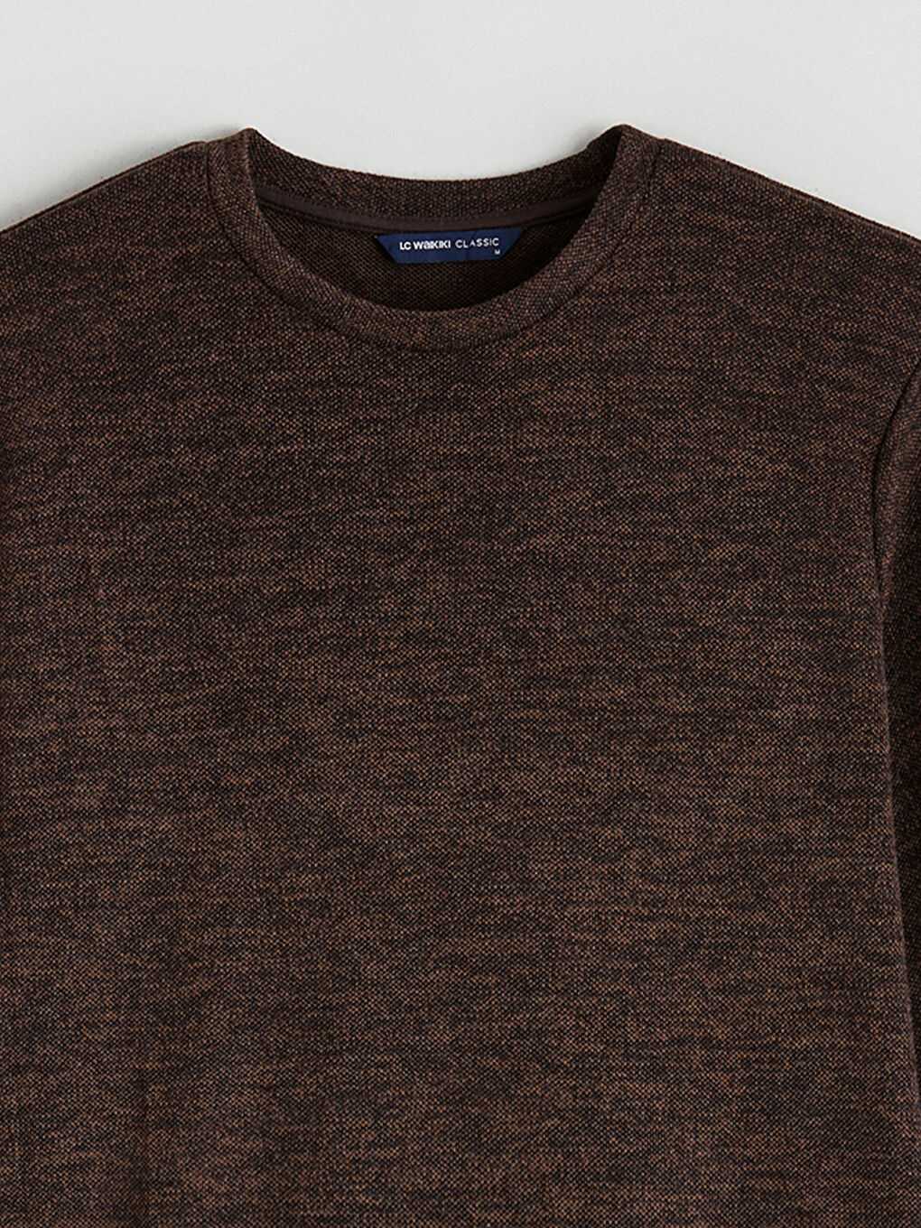 Kahverengi Bisiklet Yaka Erkek Sweatshirt-5