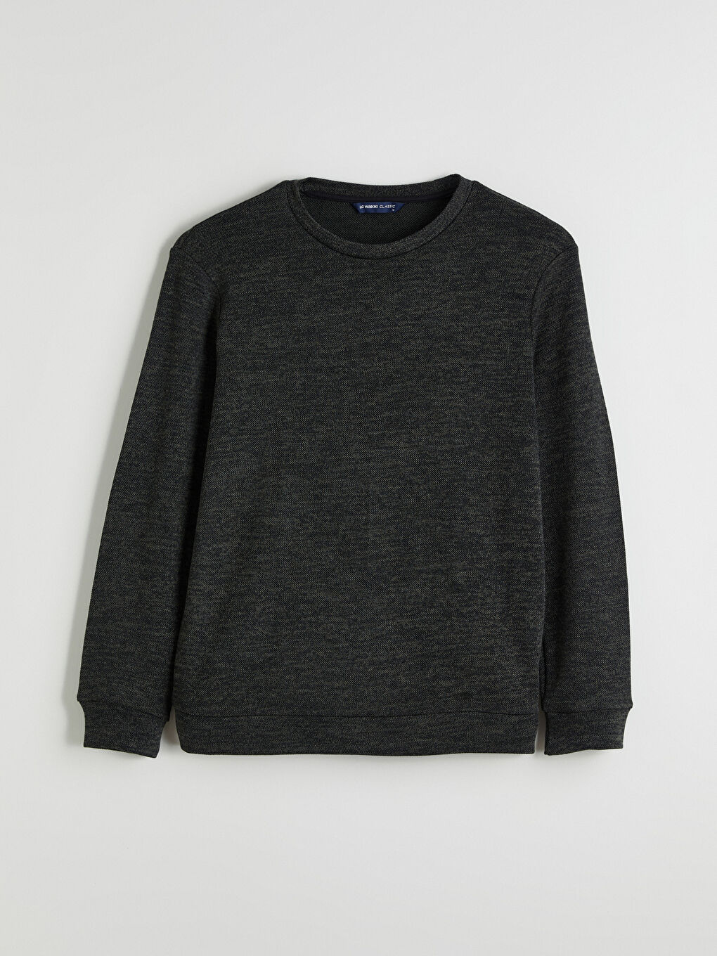 Yeşil Bisiklet Yaka Erkek Sweatshirt-4