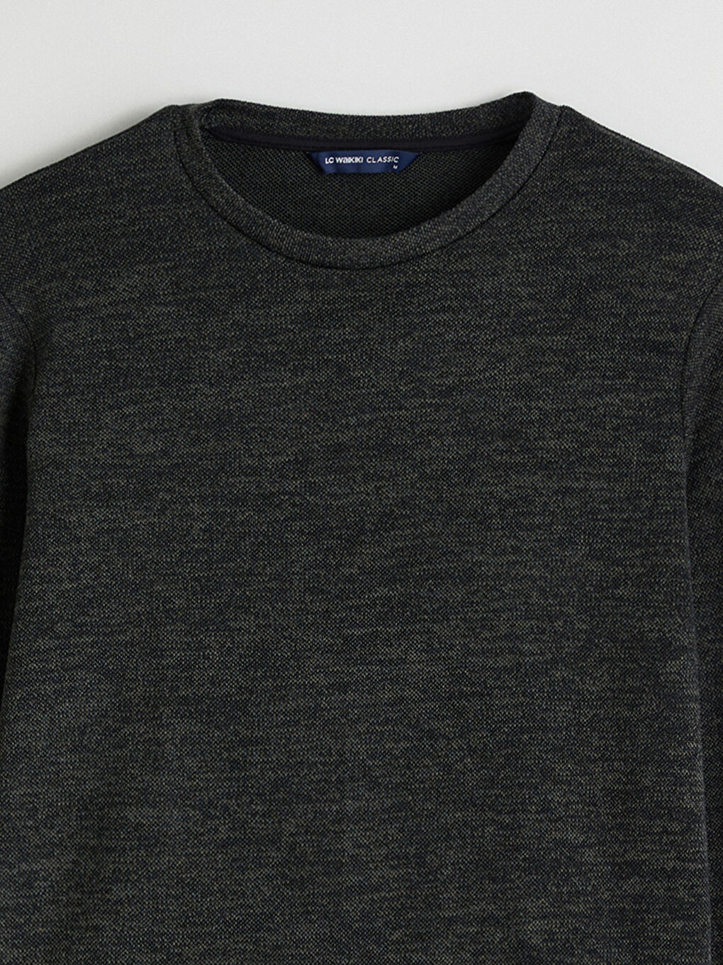 Yeşil Bisiklet Yaka Erkek Sweatshirt-5