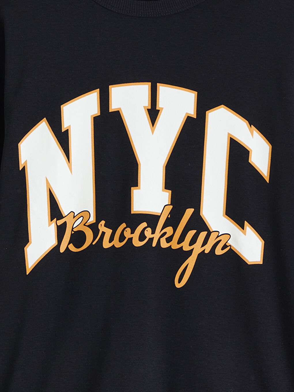 Siyah Bisiklet Yaka Erkek Çocuk Sweatshirt-2