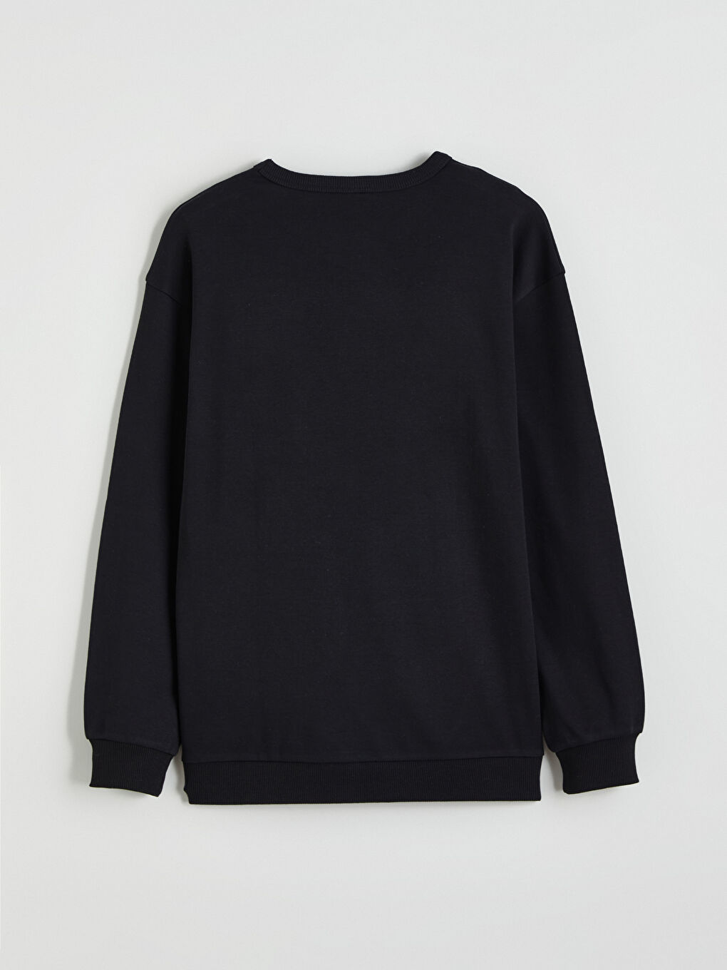 Siyah Bisiklet Yaka Erkek Çocuk Sweatshirt-3