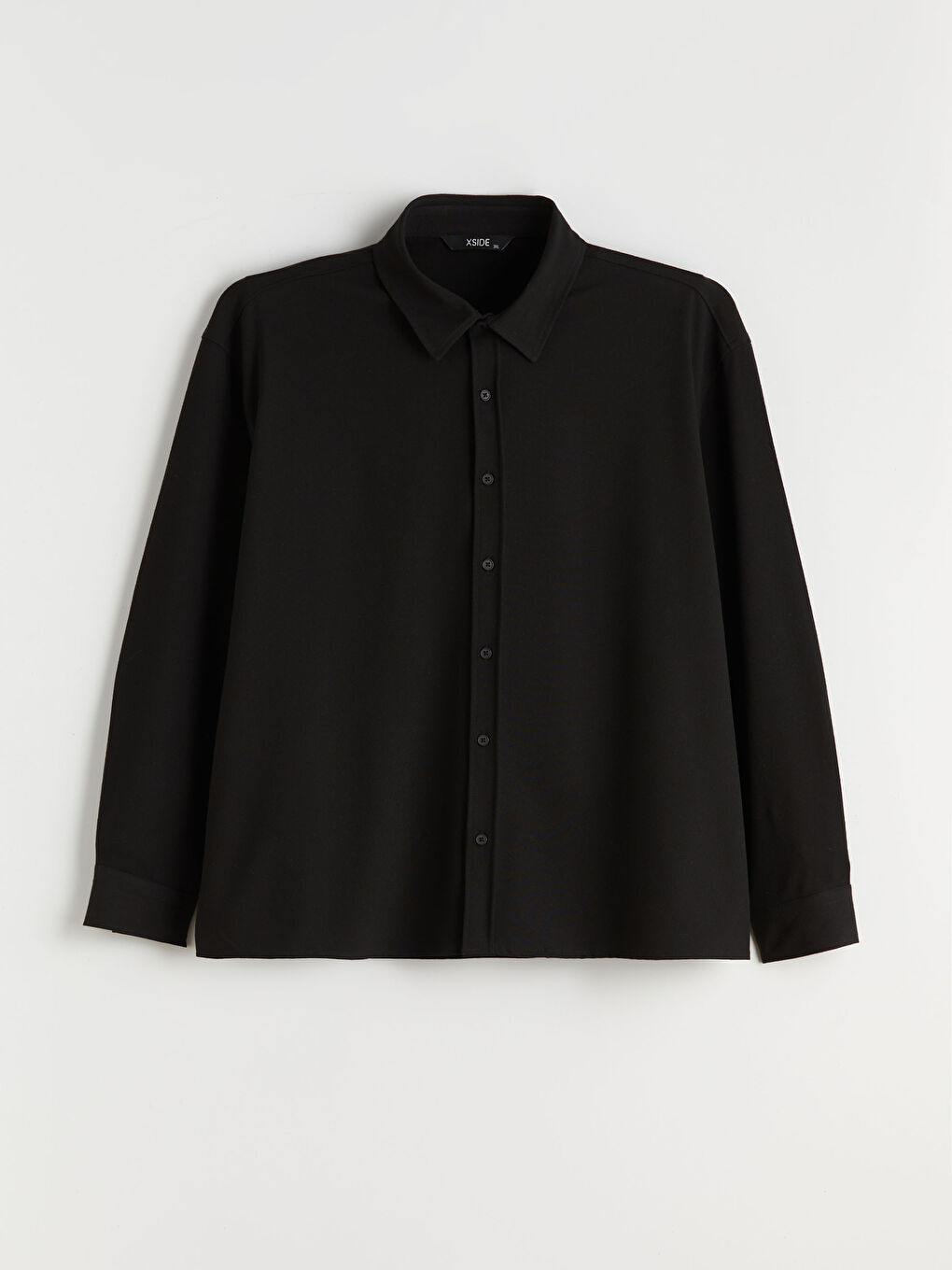 Siyah Büyük Beden Regular Fit Uzun Kollu Erkek Gömlek-8