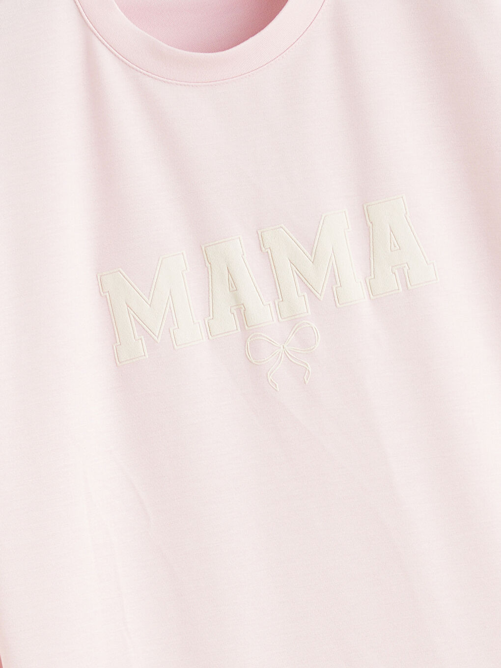 Pembe Bisiklet Yaka Baskılı Kadın Sweatshirt-5