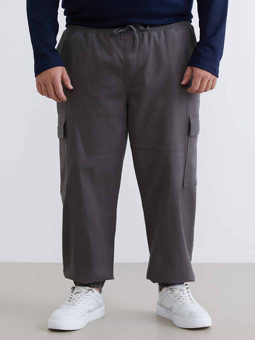 Antrasit Standart Kalıp Erkek Kargo Pantolon-1