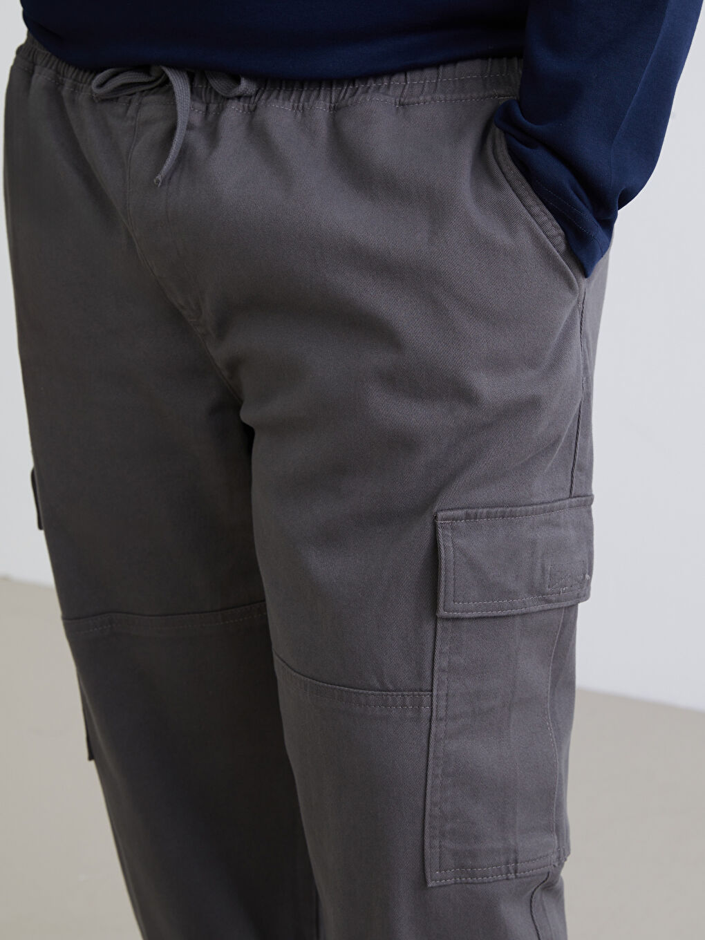 Antrasit Standart Kalıp Erkek Kargo Pantolon-2