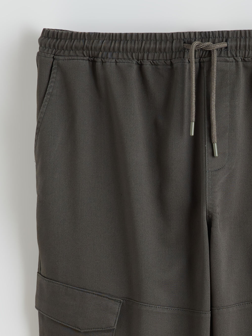 Yeşil Beli Lastikli Erkek Kargo Pantolon-5