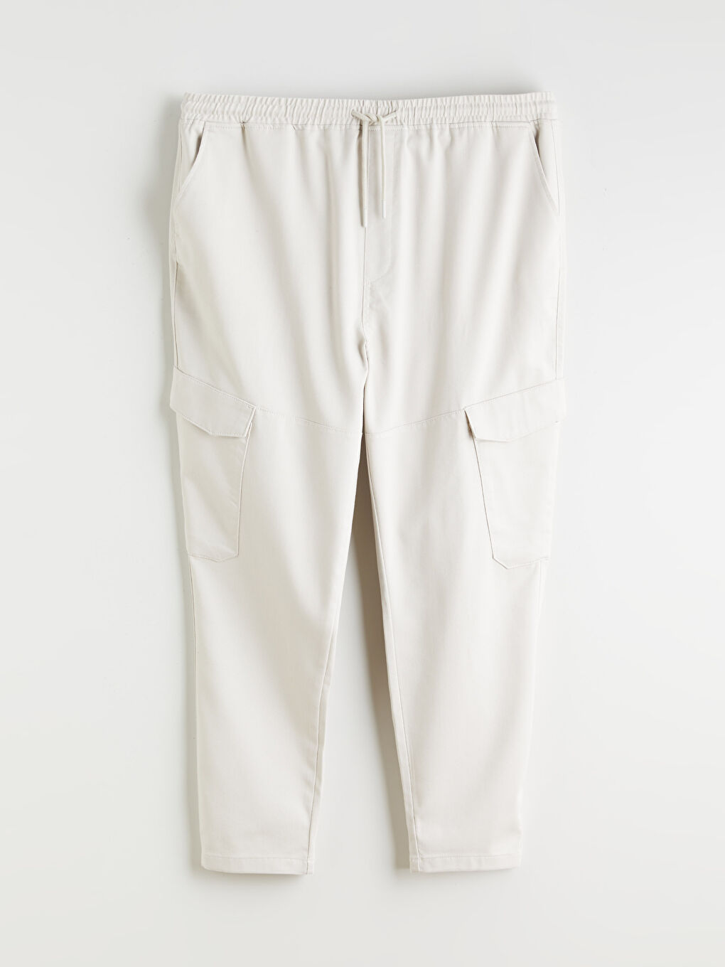 Bej Beli Lastikli Erkek Kargo Pantolon-2