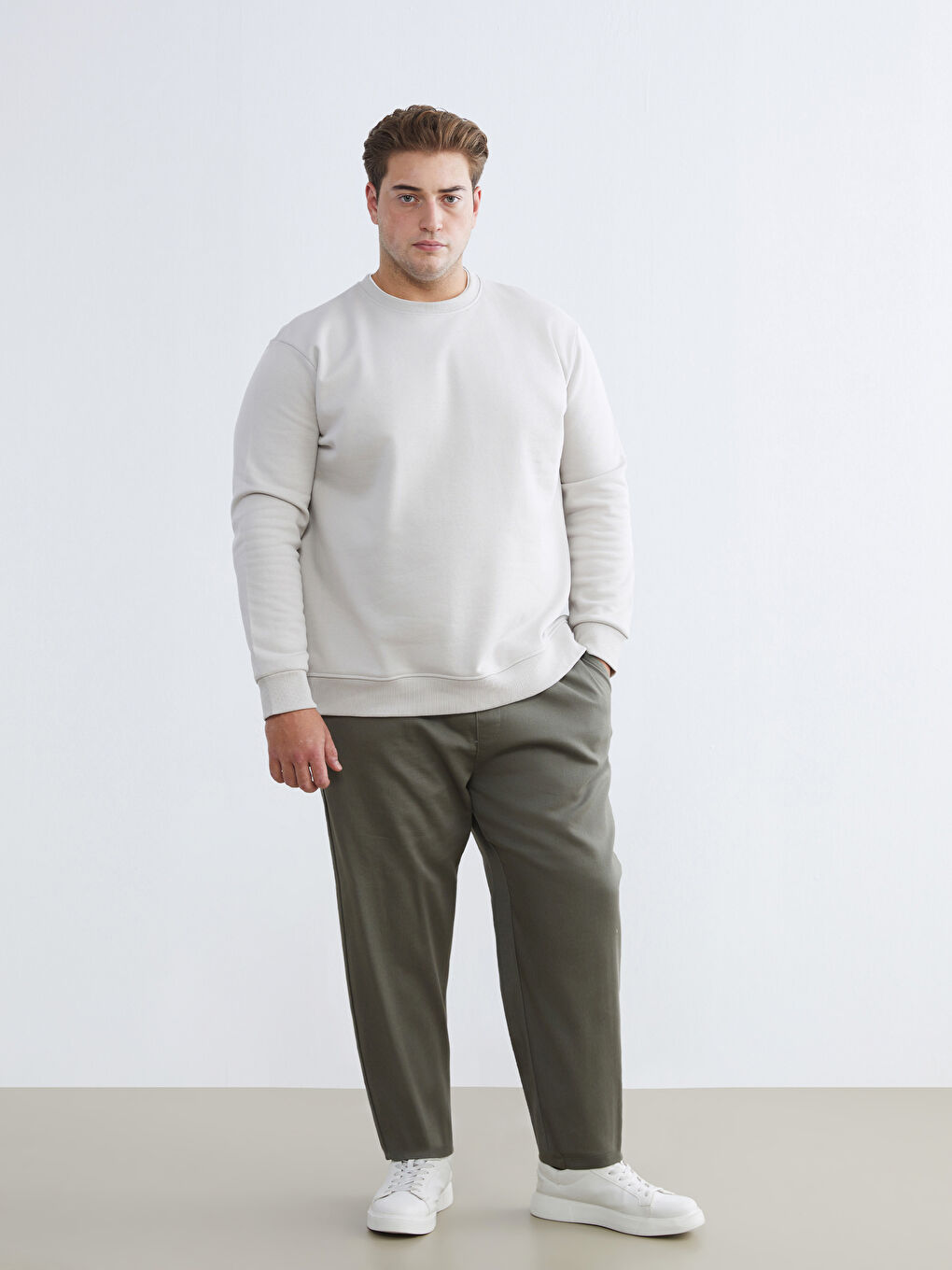 Haki Slim Fit Armürlü Erkek Pantolon