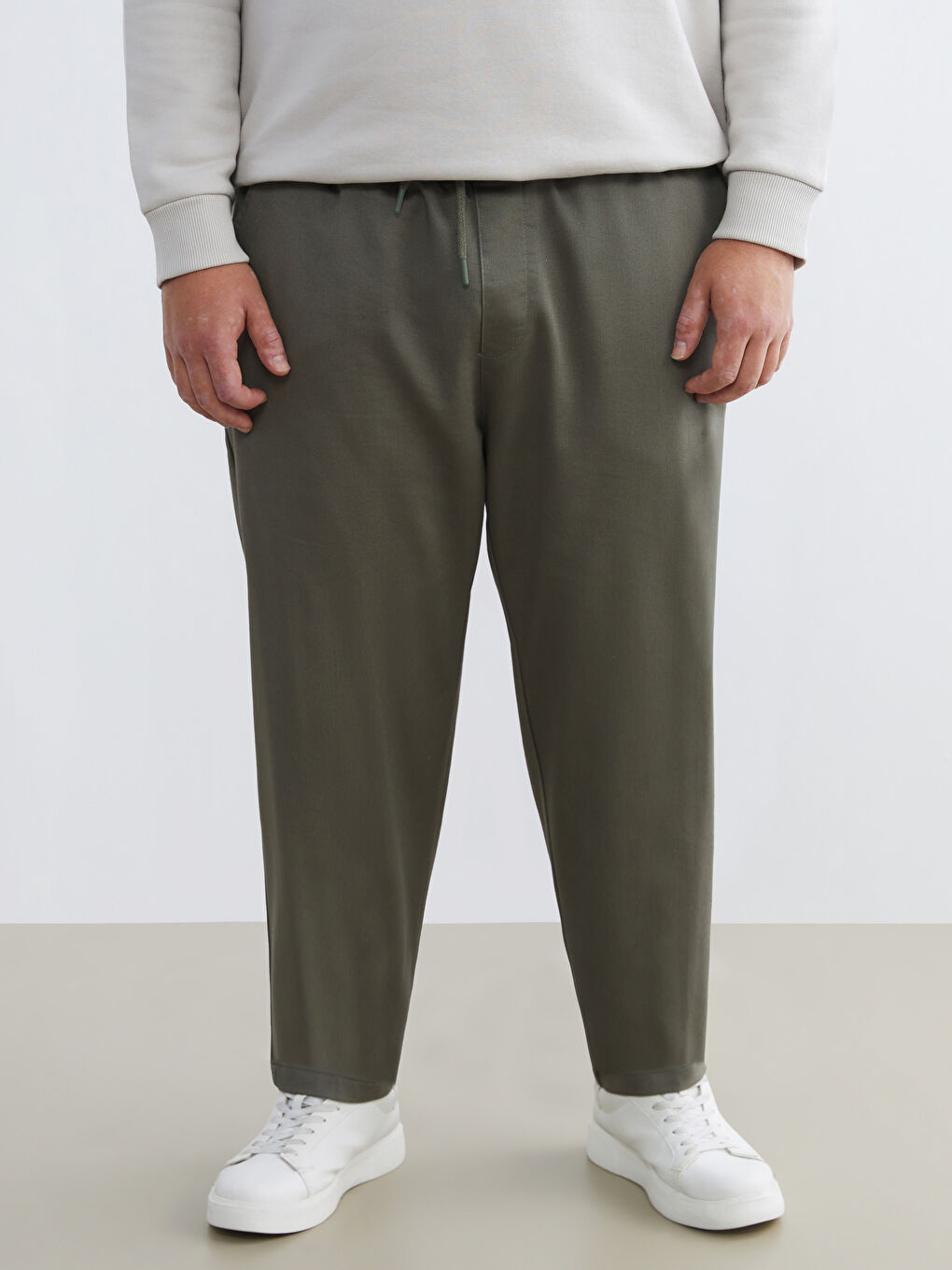 Haki Slim Fit Armürlü Erkek Pantolon-1