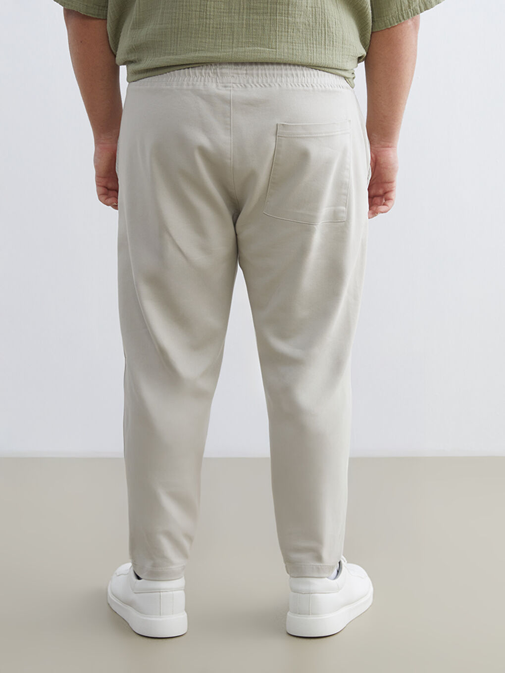 Bej Slim Fit Armürlü Erkek Pantolon-6