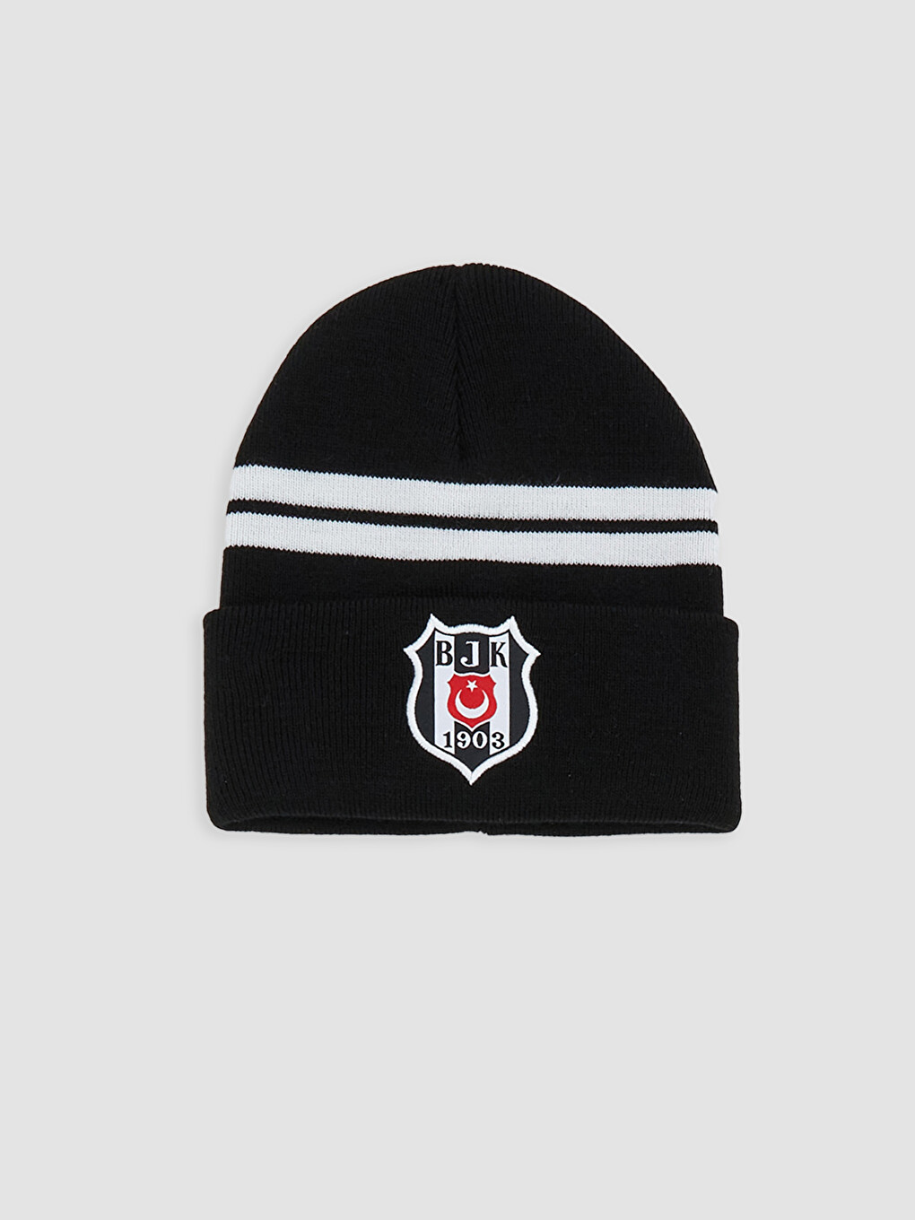 Siyah Beşiktaş Baskılı Erkek Çocuk Triko Bere