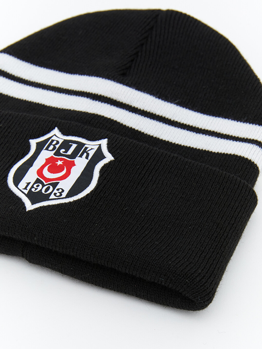 Siyah Beşiktaş Baskılı Erkek Çocuk Triko Bere-1