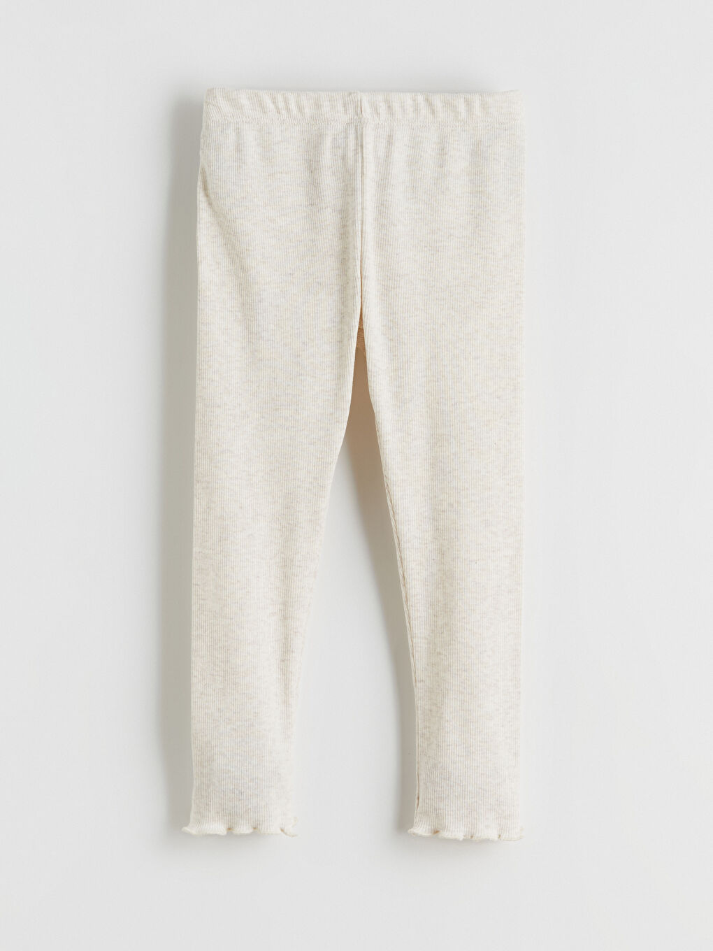 Bej Beli Lastikli Kız Çocuk Pijama Alt-1