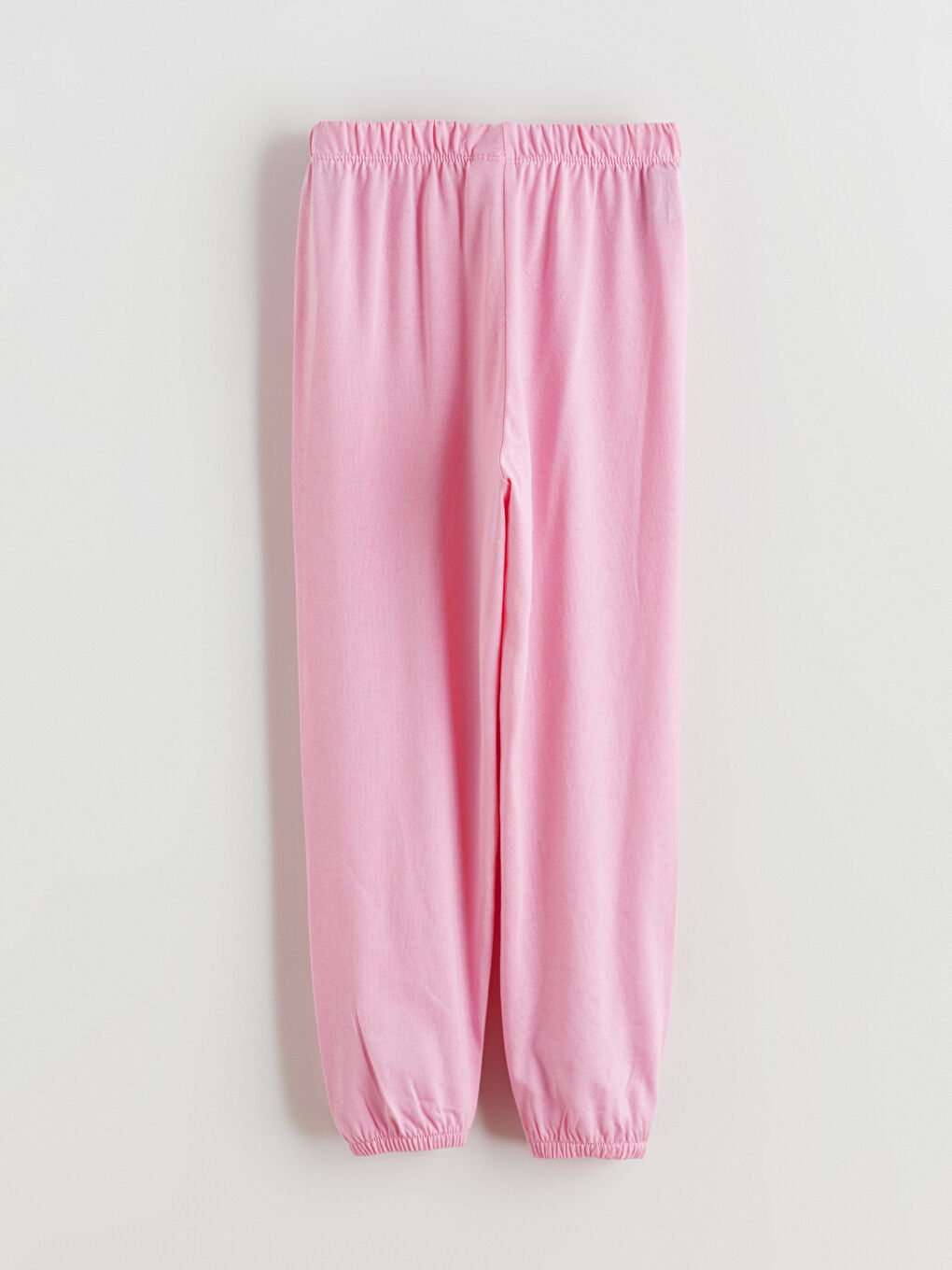 Pembe Beli Lastikli Kız Çocuk Pijama Alt-1