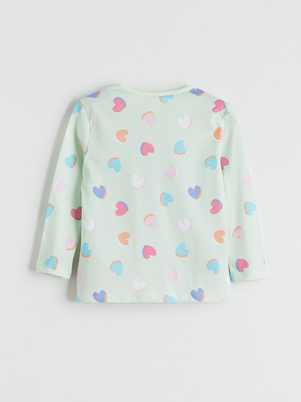 Yeşil Bisiklet Yaka Baskılı Kız Çocuk Pijama Üst-1