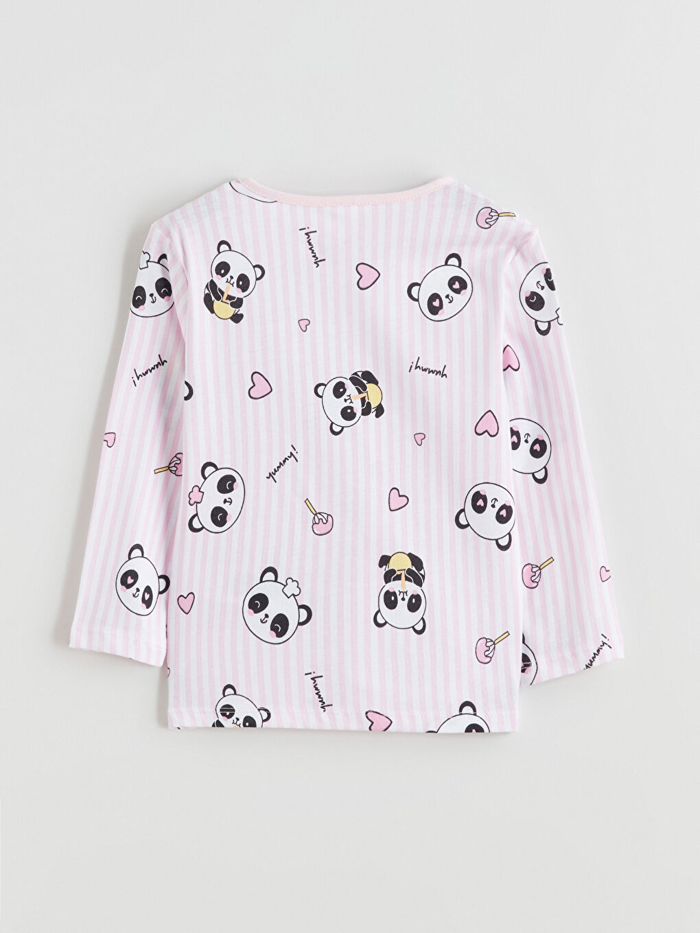 Beyaz Bisiklet Yaka Kız Çocuk Pijama Takım-5