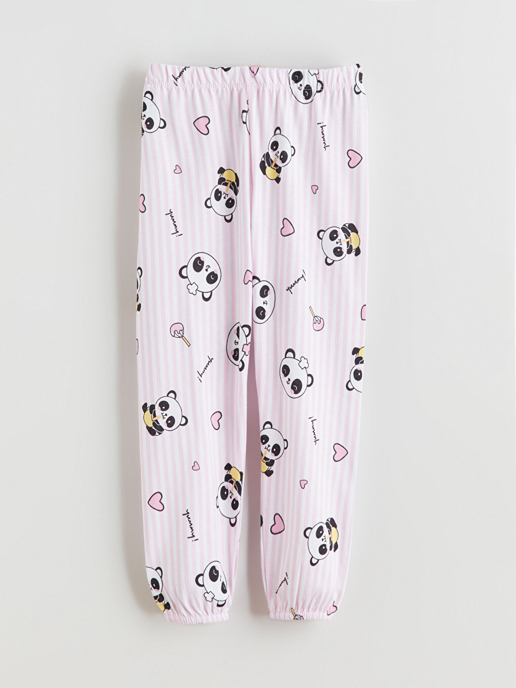 Beyaz Bisiklet Yaka Kız Çocuk Pijama Takım-6