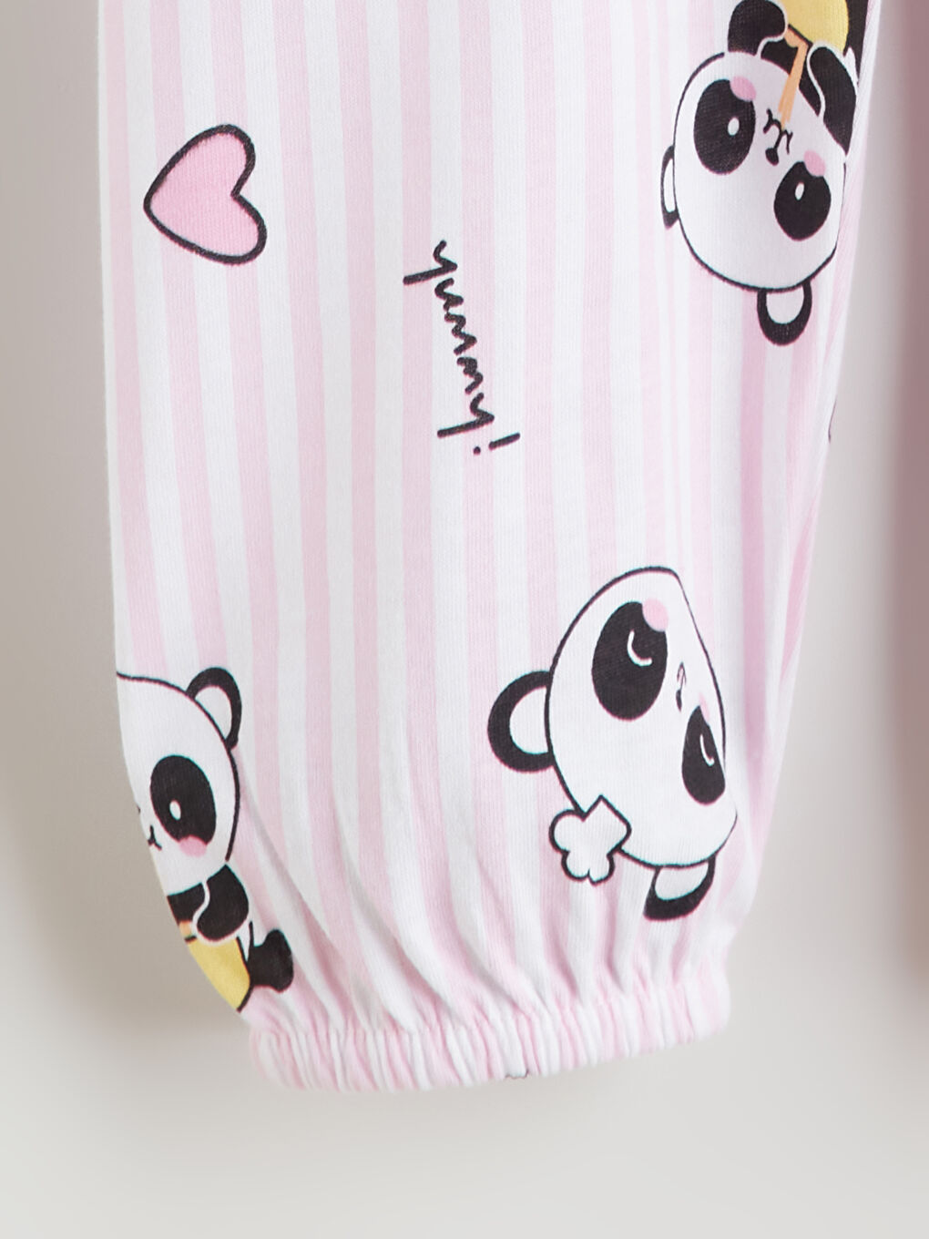 Beyaz Bisiklet Yaka Kız Çocuk Pijama Takım-7