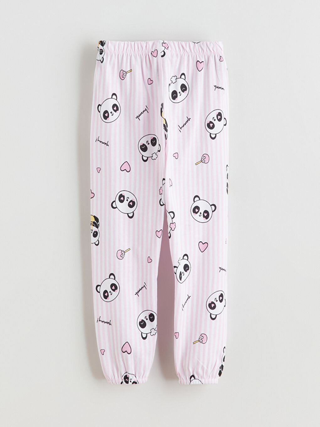 Beyaz Bisiklet Yaka Kız Çocuk Pijama Takım-8