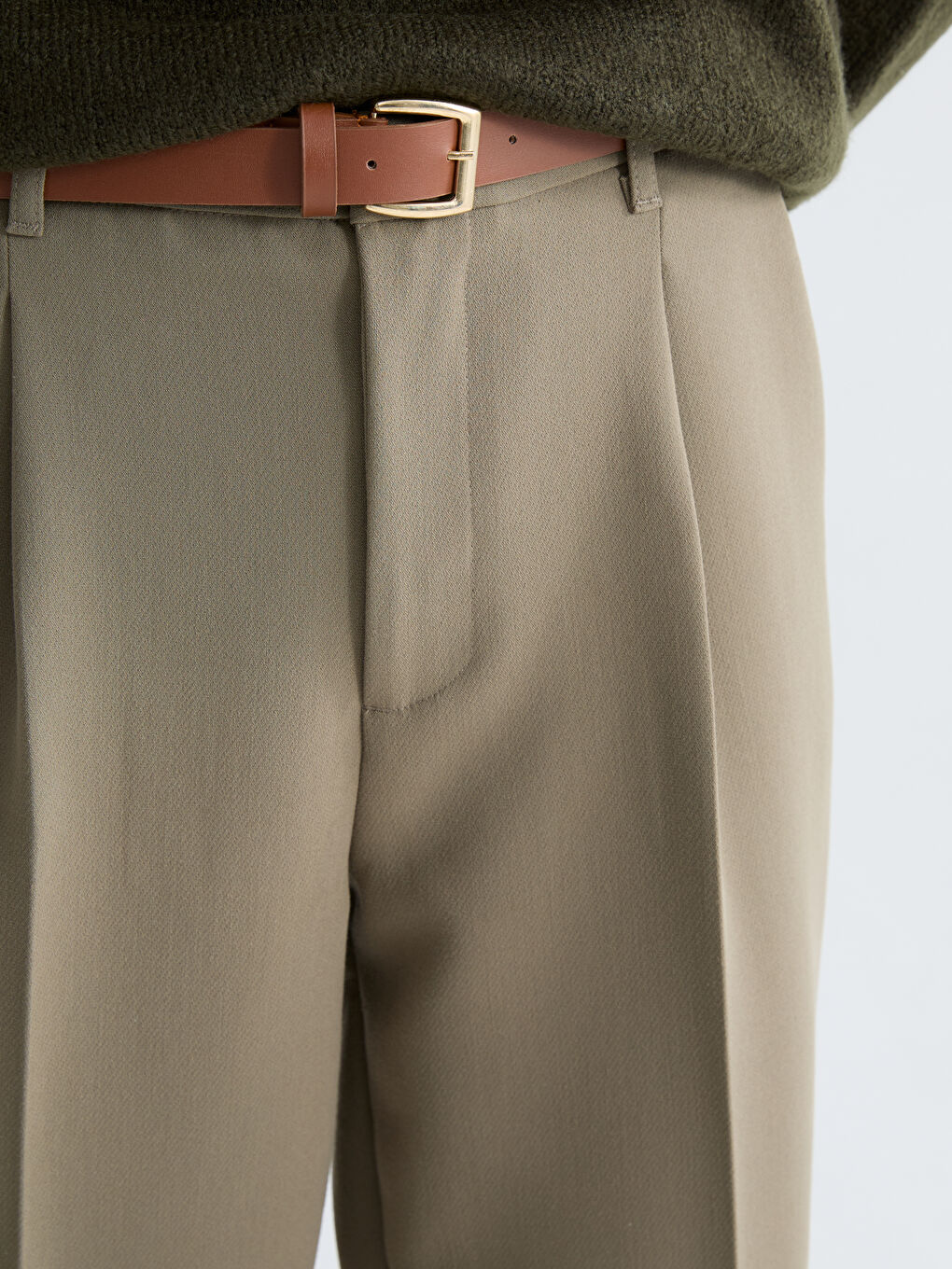 Әйелдерге арналған бүрмелі белдікпен жоғары бел сәбіз тәрізді пішім шалбар-5