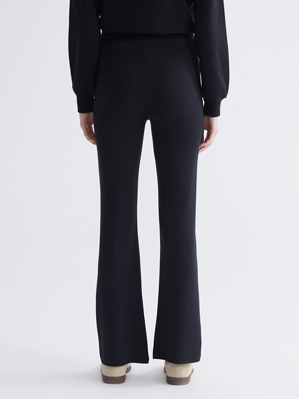 Siyah Karın Panelli İspanyol Paça Hamile Tayt-3