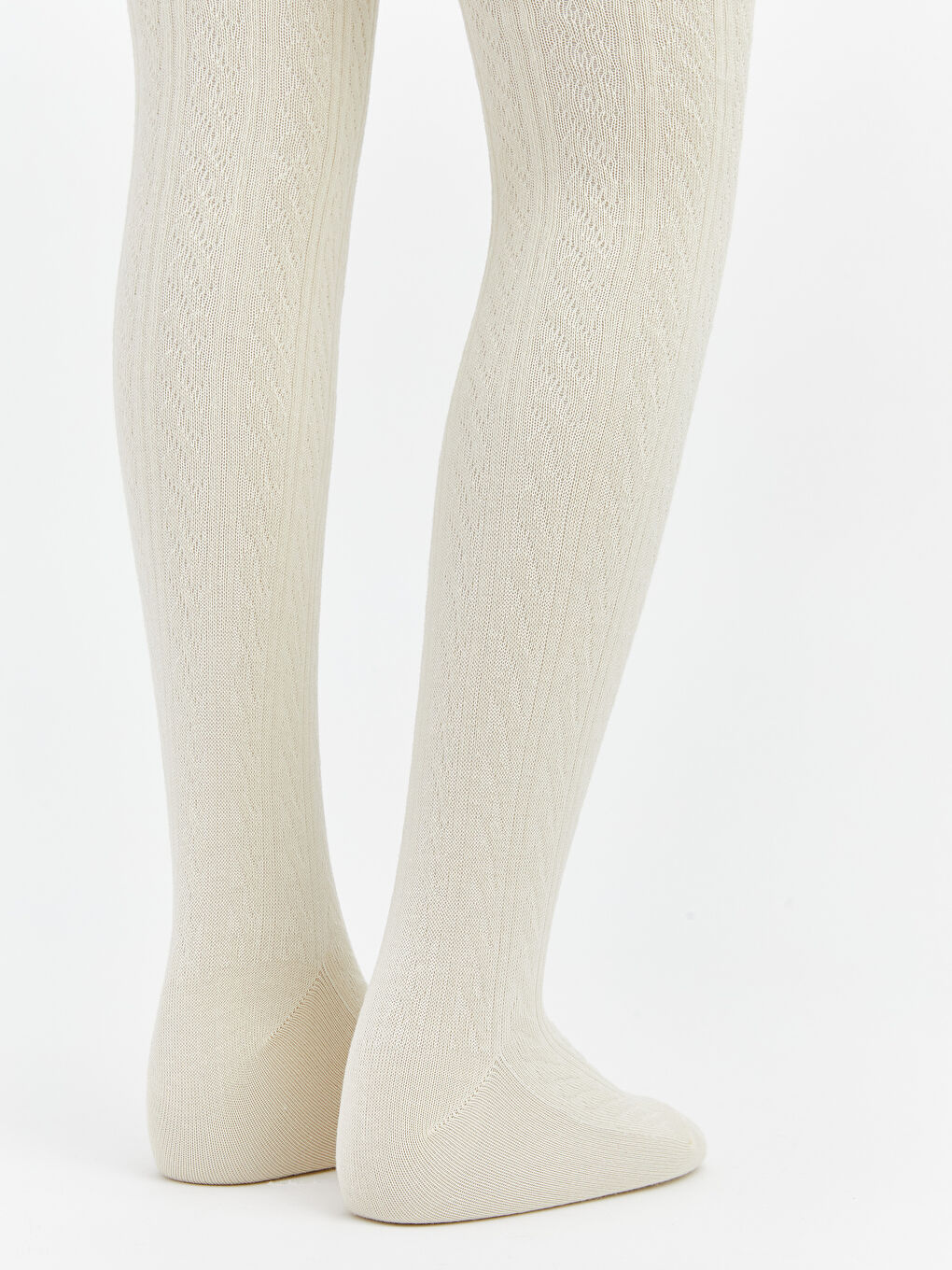 Beyaz Desenli Kız Çocuk Külotlu Çorap 2'li-4