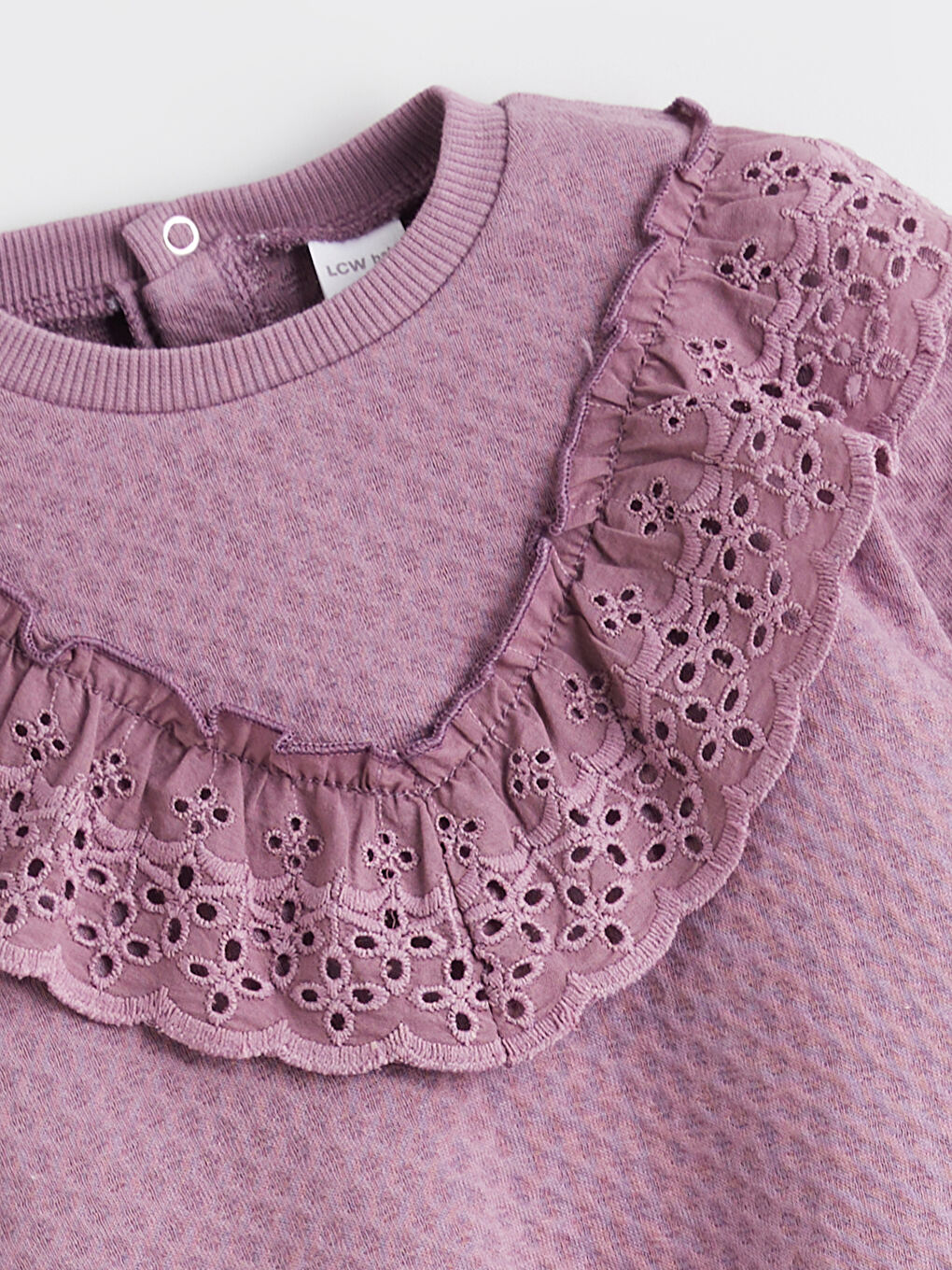 Mürdüm Bisiklet Yaka Kız Bebek Sweatshirt ve Tayt-4