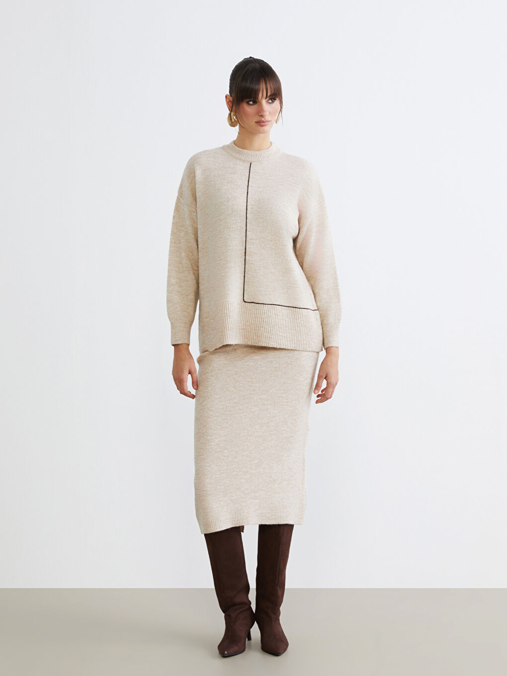 Crew Neck Oversize Women's Knitwear Sweater-1