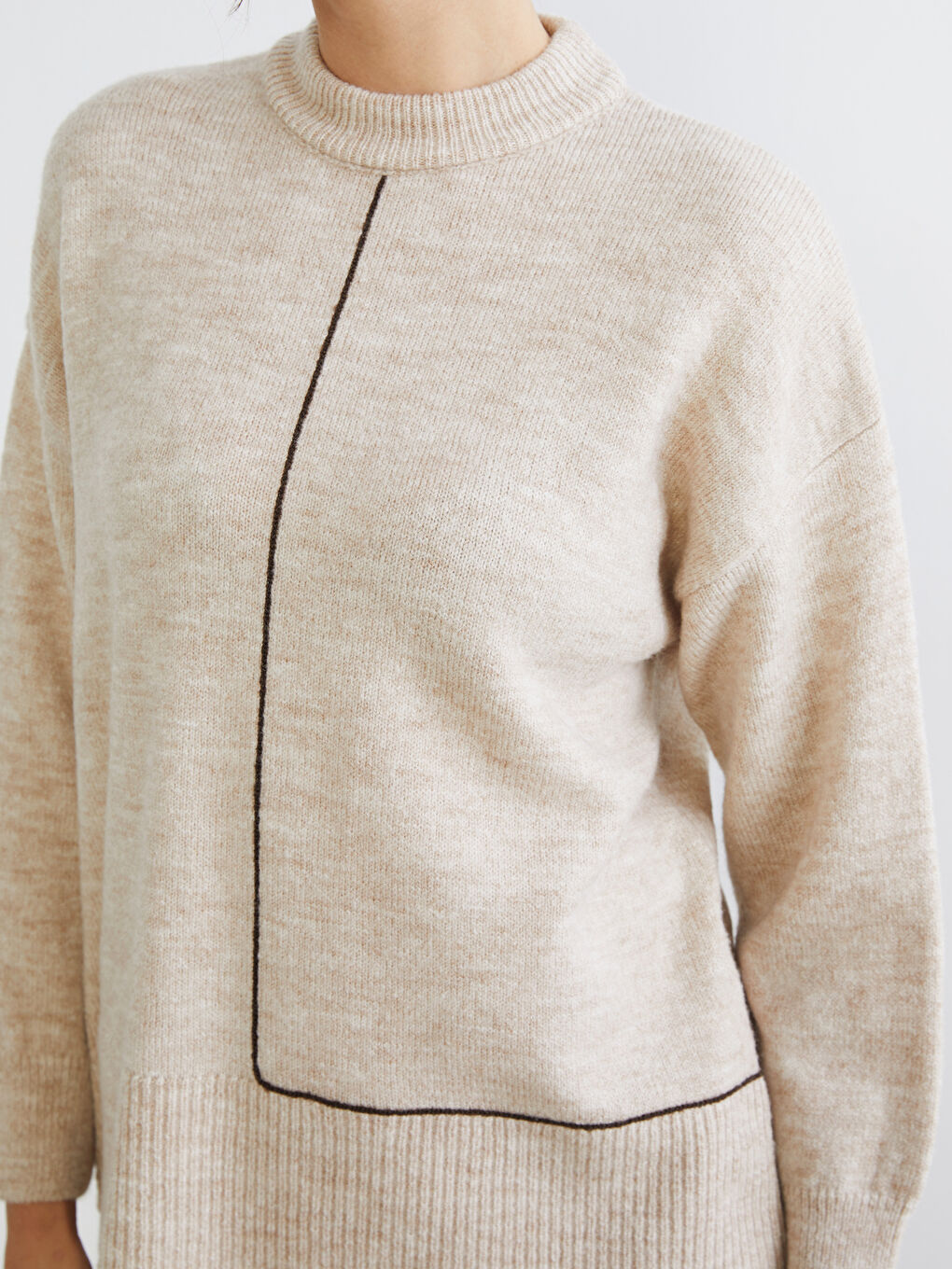 Crew Neck Oversize Women's Knitwear Sweater-2