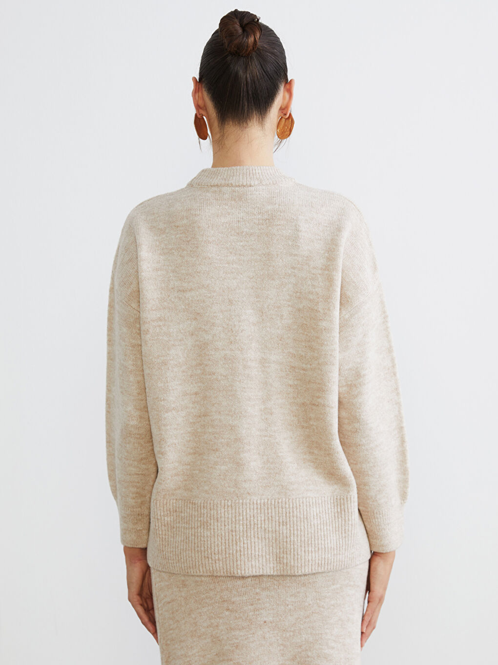 Crew Neck Oversize Women's Knitwear Sweater-3