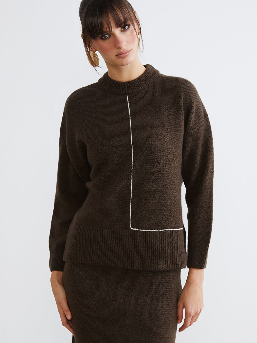 Crew Neck Oversize Women's Knitwear Sweater