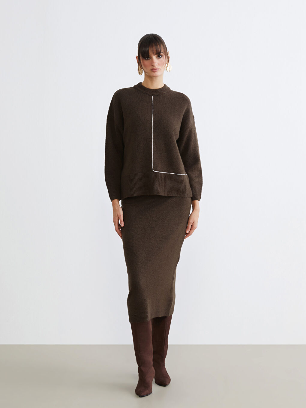 Crew Neck Oversize Women's Knitwear Sweater-1