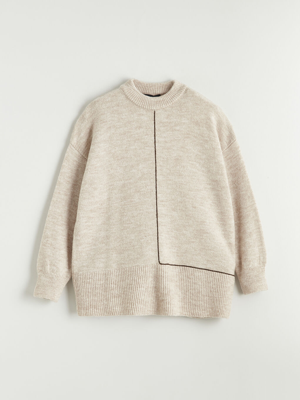 Crew Neck Oversize Women's Knitwear Sweater-4