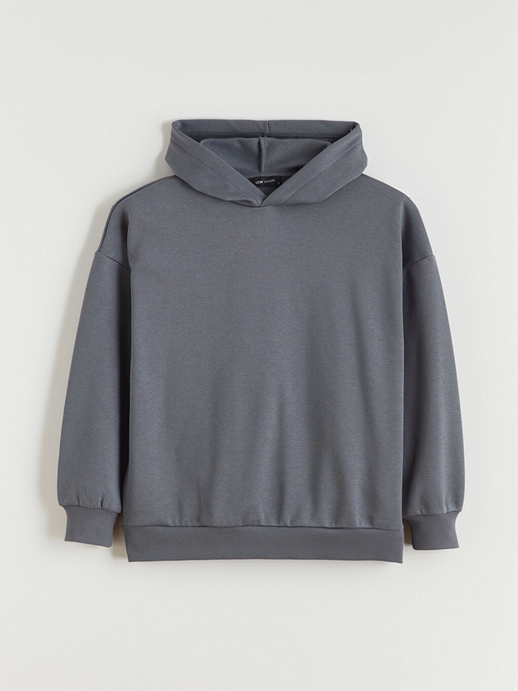 Gri Oversize Kadın Kalın Hoodie-4