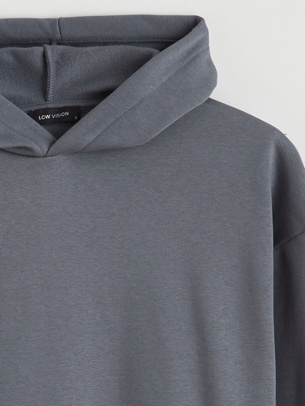 Gri Oversize Kadın Kalın Hoodie-5