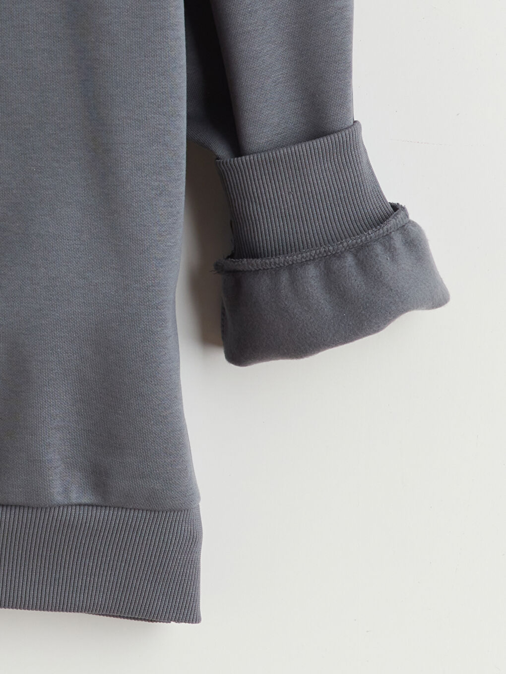 Gri Oversize Kadın Kalın Hoodie-6