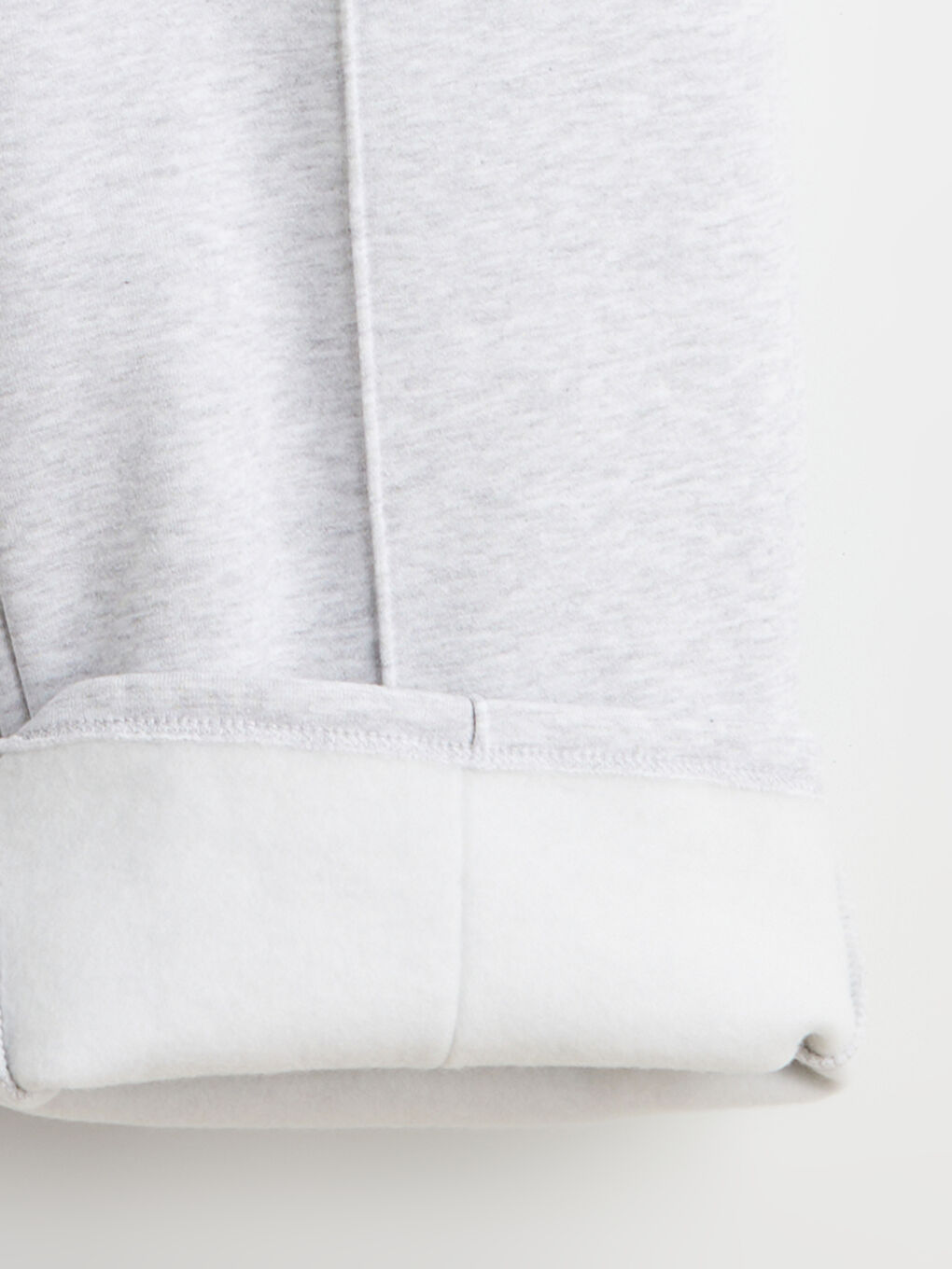 Gri Beli Lastikli Geniş Paça Kadın Kalın Eşofman Altı-5