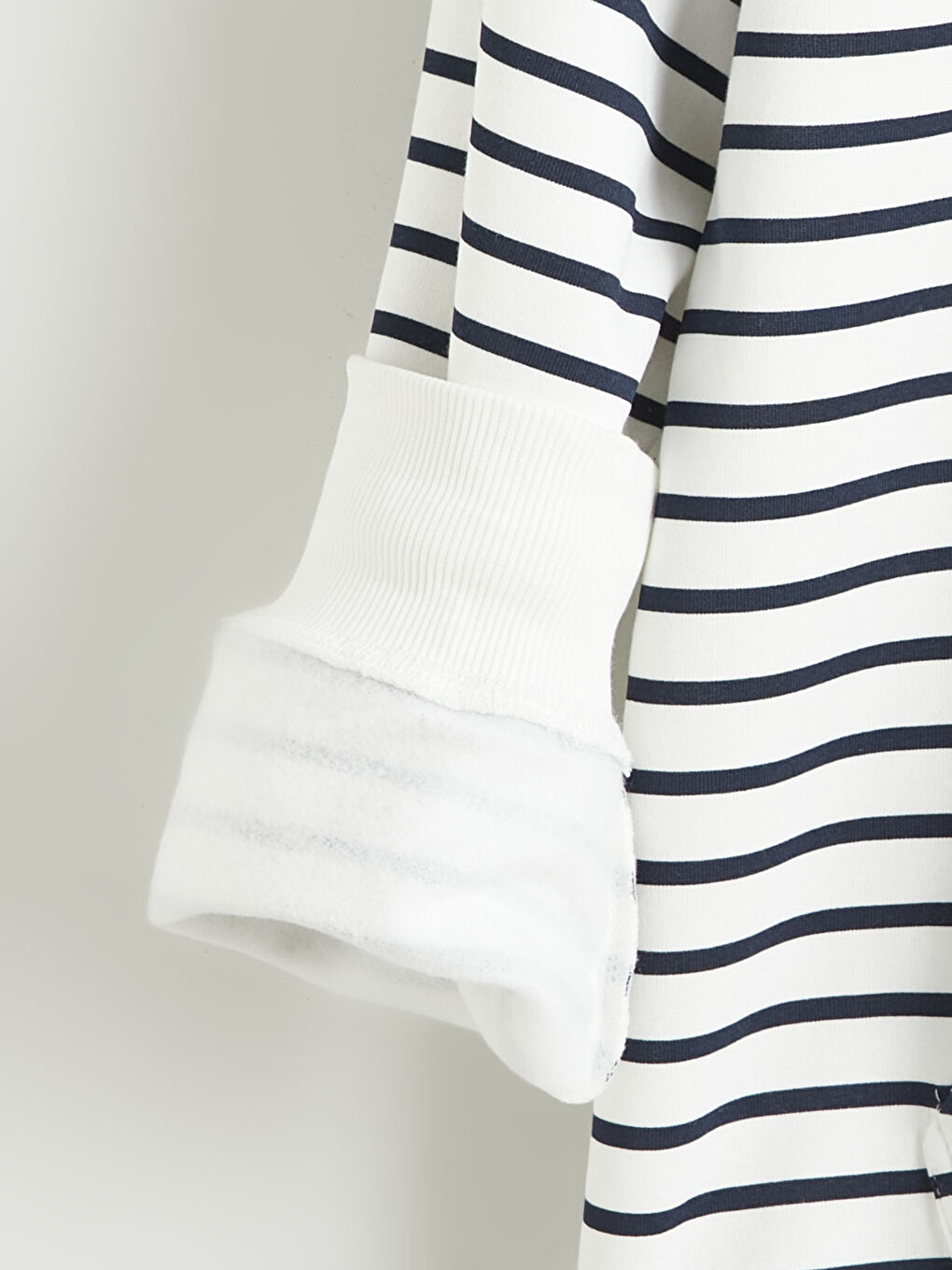 Lacivert Uzun Kollu Çizgili Erkek Hoodie-5