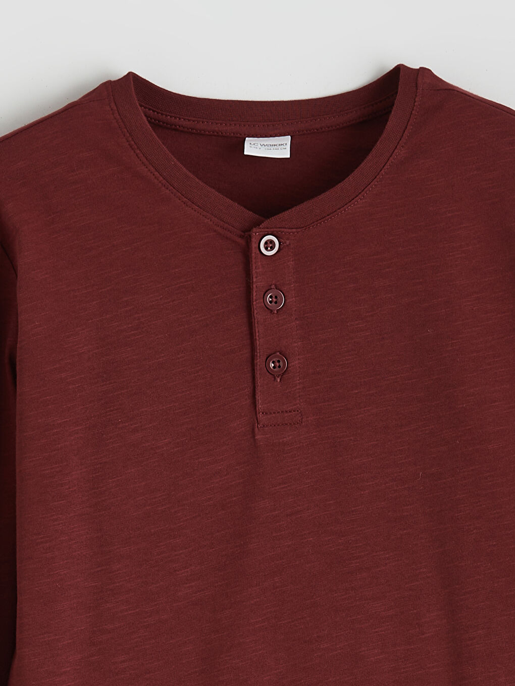 Bordo Bisiklet Yaka Erkek Çocuk Pijama Üst-2