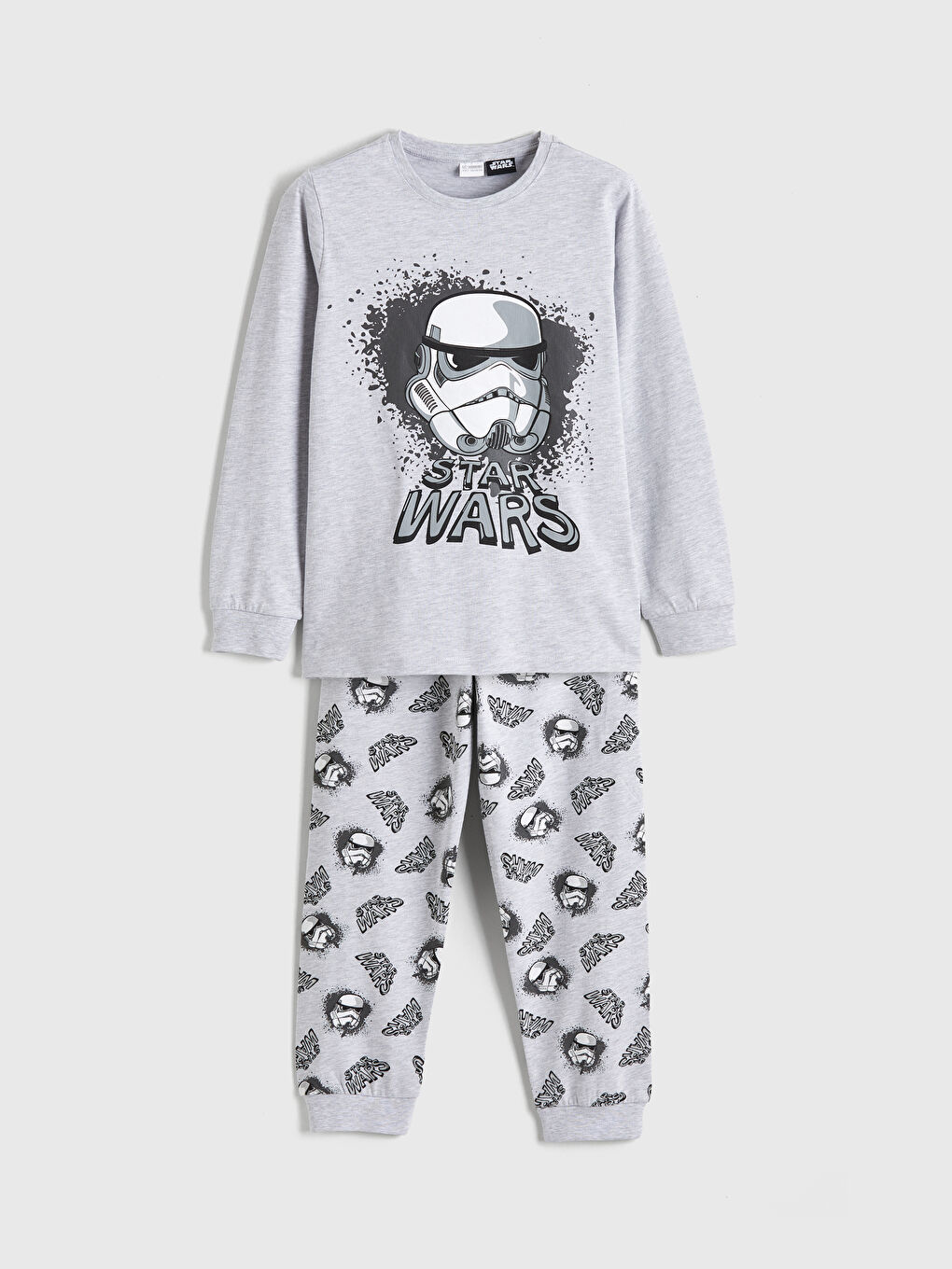 Crew Neck Star Wars Printed Boys' Pyjama Set
