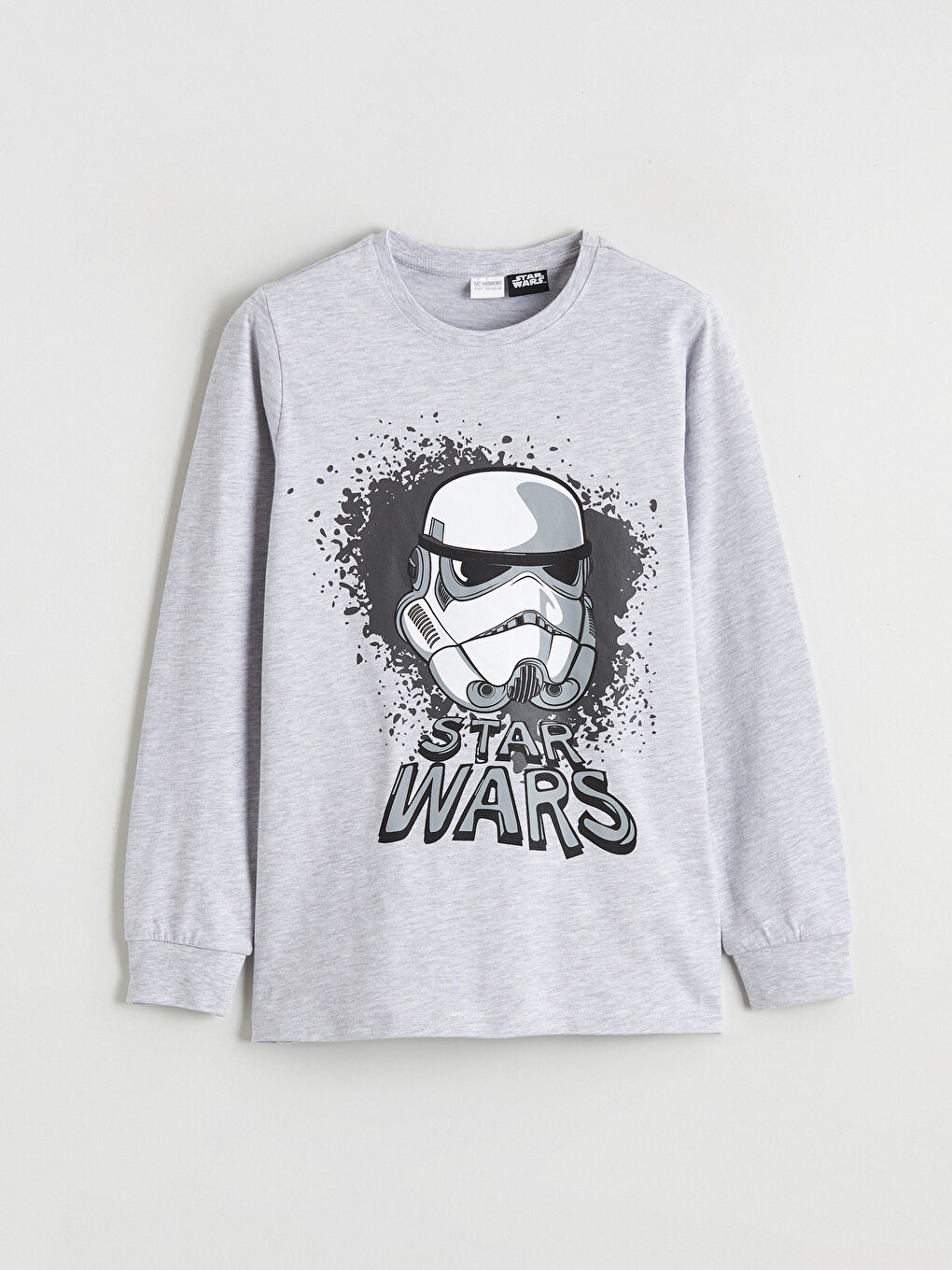 Crew Neck Star Wars Printed Boys' Pyjama Set-1