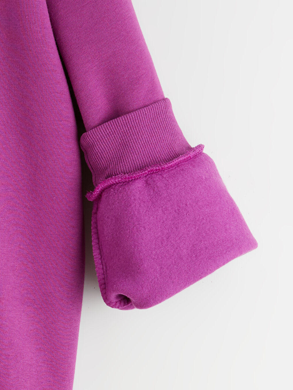 Mor Bisiklet Yaka Paris Baskılı Kız Çocuk Kalın Sweatshirt-1