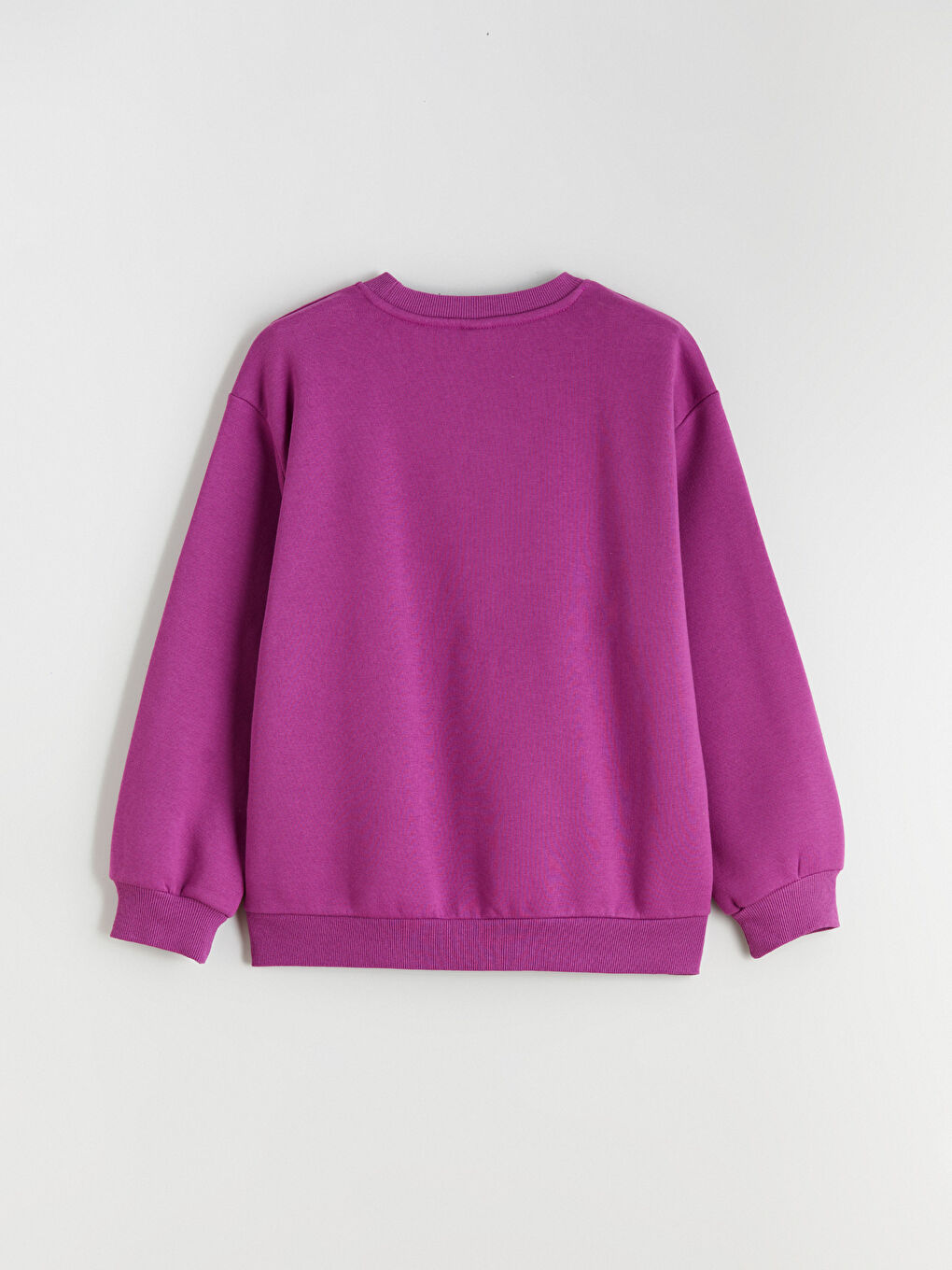 Mor Bisiklet Yaka Paris Baskılı Kız Çocuk Kalın Sweatshirt-2