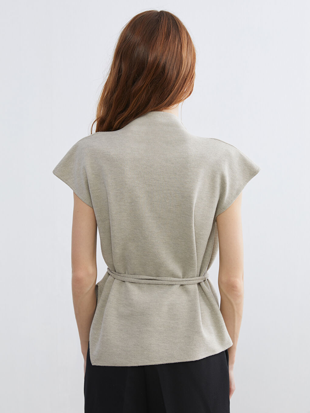 Bej Dökümlü Yaka Bluz-3