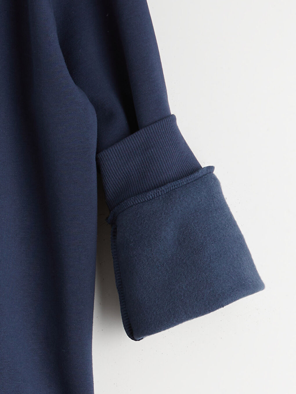 Lacivert Baskılı Oversize Kadın Kalın Sweatshirt-5