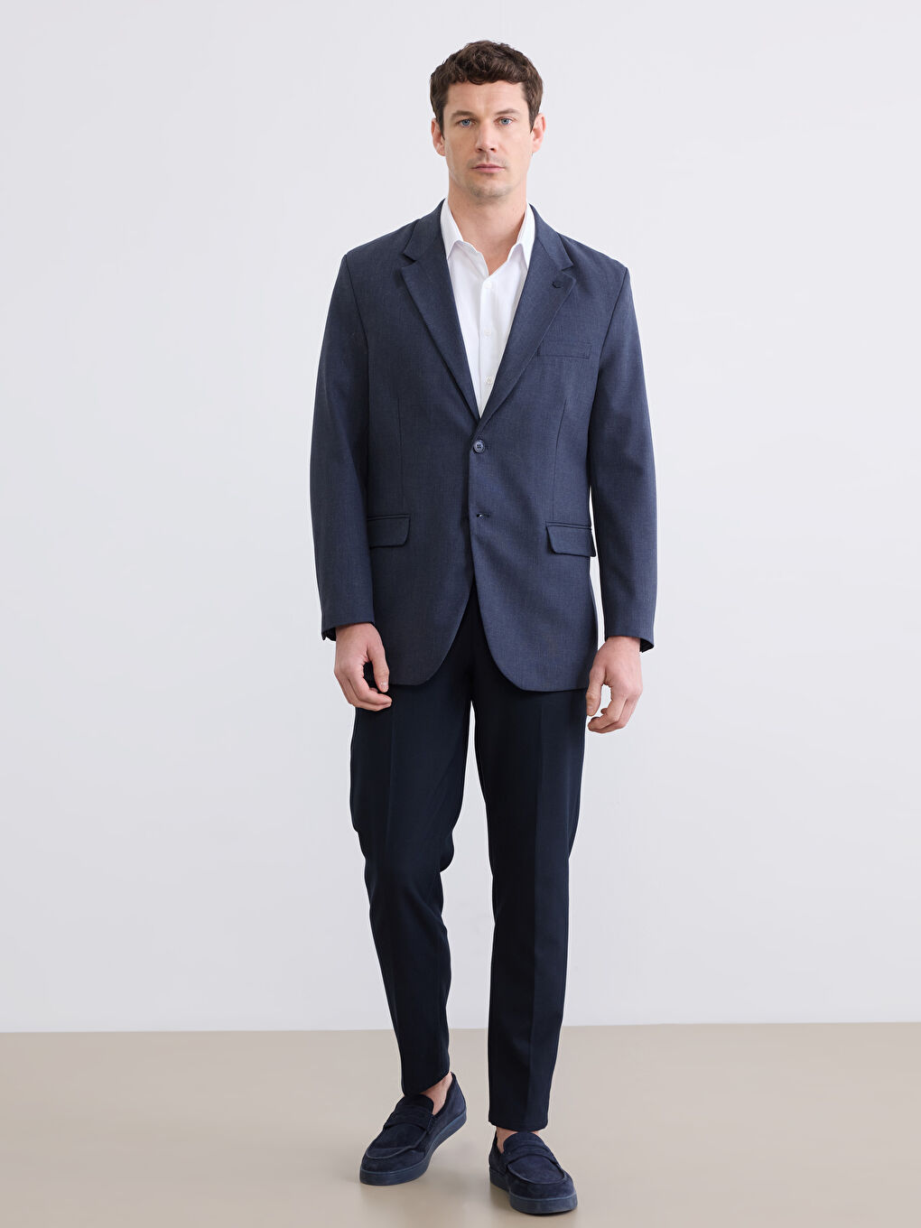 Lacivert Standart Kalıp Erkek Takım Elbise  Ceketi-1