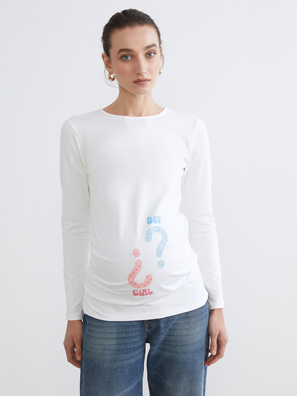 Ženska majica sa printom i okruglim izrezom