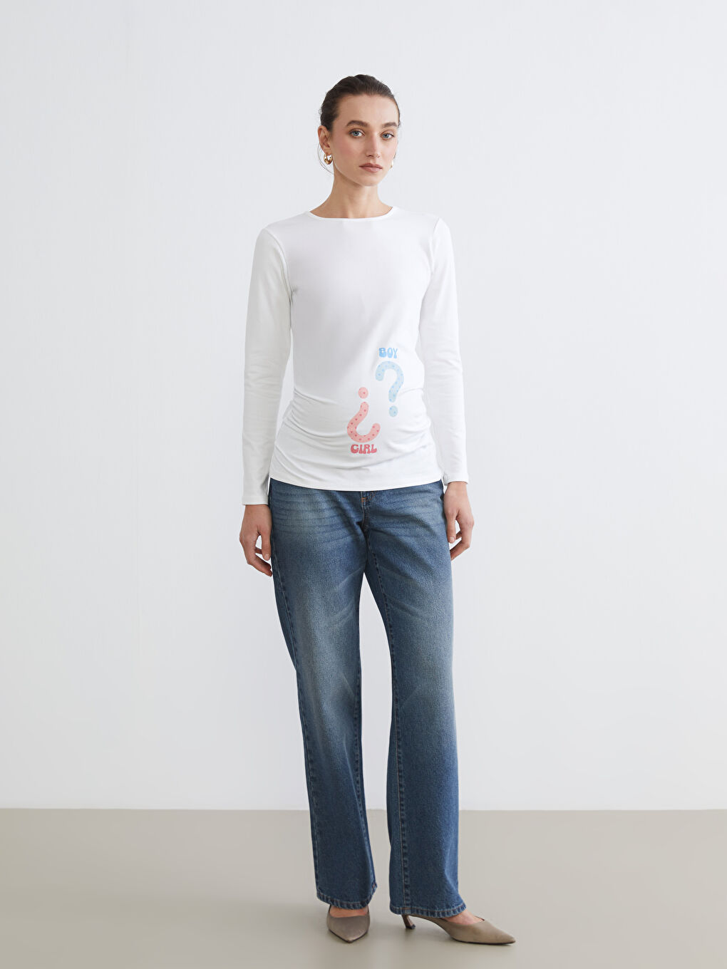 Ženska majica sa printom i okruglim izrezom-1